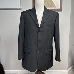 Lanificio Di Cernusco Wool Blend Blazer Men 42R Black 3 Button Made in Italy